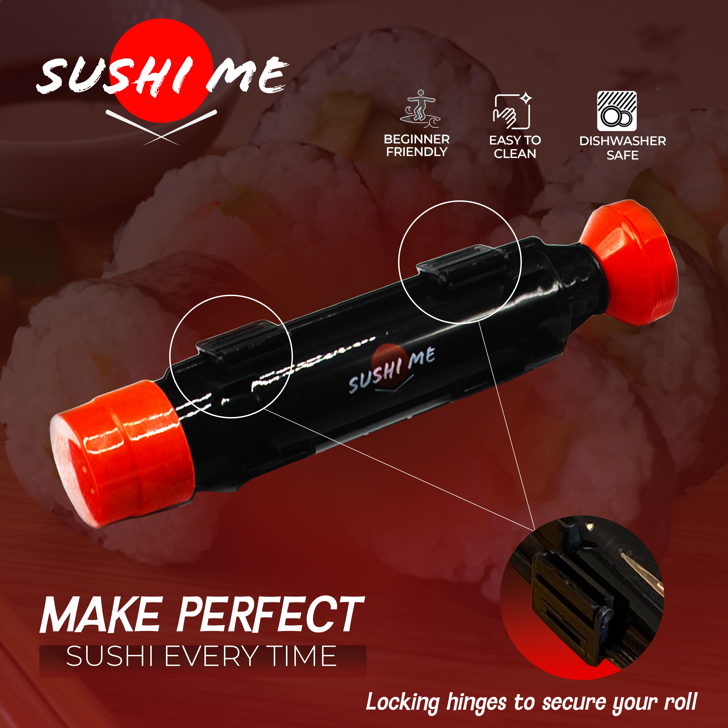 SushiMe Deluxe Sushi Making Kit - 24-Piece Professional Grade Set with  Bamboo Roller & Easy Sushi Bazooka - Complete Chef's Tools - Perfect for